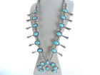 Philbert Secatero Navajo Sterling and Turquoise Squash Blossom Necklace - Estate Fresh Austin