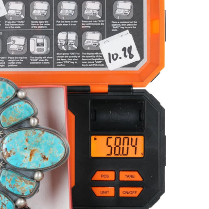 Pilot Mountain Turquoise sterling bib Necklace Jimmy Secatero Navajo - Estate Fresh Austin