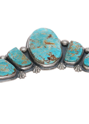 Pilot Mountain Turquoise sterling bib Necklace Jimmy Secatero Navajo - Estate Fresh Austin