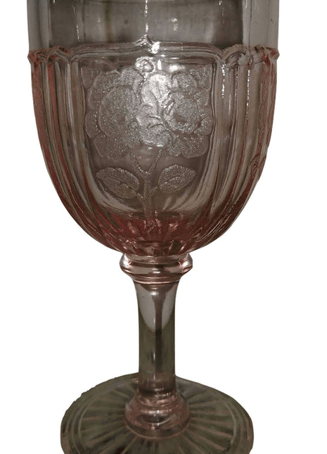 Pink Mayfair Open Rose wine glass Depression 4.5" 3oz 1930's Mint (multiple avai - Estate Fresh Austin