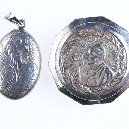 Pope Paul VI Silver Rosary/pill box and Sterling keepsake pendant - Estate Fresh Austin