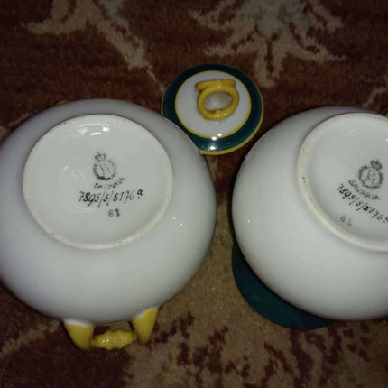 Porcelain Moschendorf Factory, Bavaria, Germany Incredible Art Deco Creamer and - Estate Fresh Austin