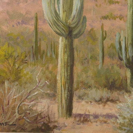 Porfirio Salinas (1910–1973) Big Bend Texas/Mexico Landscape Oil on Canvas - Estate Fresh Austin