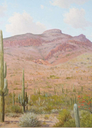 Porfirio Salinas (1910–1973) Big Bend Texas/Mexico Landscape Oil on Canvas - Estate Fresh Austin