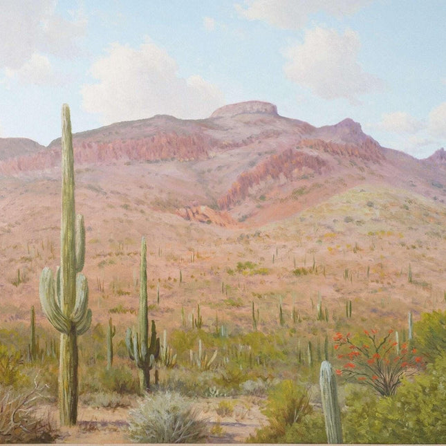 Porfirio Salinas (1910–1973) Big Bend Texas/Mexico Landscape Oil on Canvas - Estate Fresh Austin