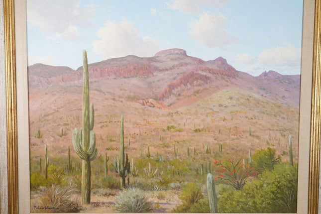 Porfirio Salinas (1910–1973) Big Bend Texas/Mexico Landscape Oil on Canvas - Estate Fresh Austin