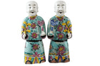 Pr Antique Chinese Famille rose Monk Figures - Estate Fresh Austin