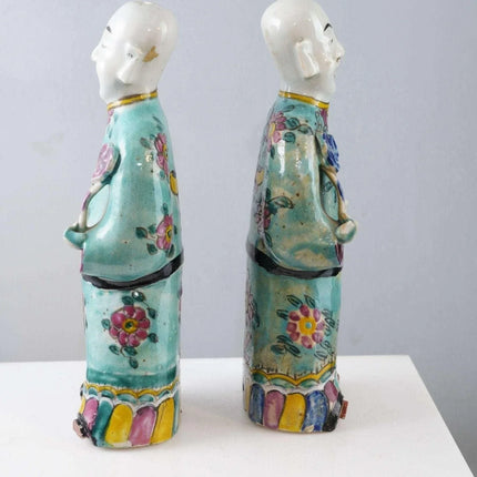 Pr Antique Chinese Famille rose Monk Figures - Estate Fresh Austin