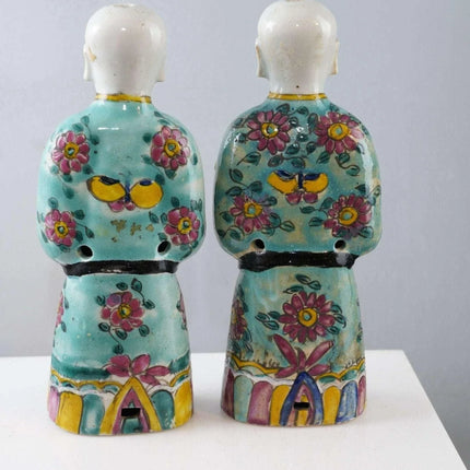 Pr Antique Chinese Famille rose Monk Figures - Estate Fresh Austin