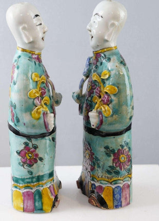 Pr Antique Chinese Famille rose Monk Figures - Estate Fresh Austin