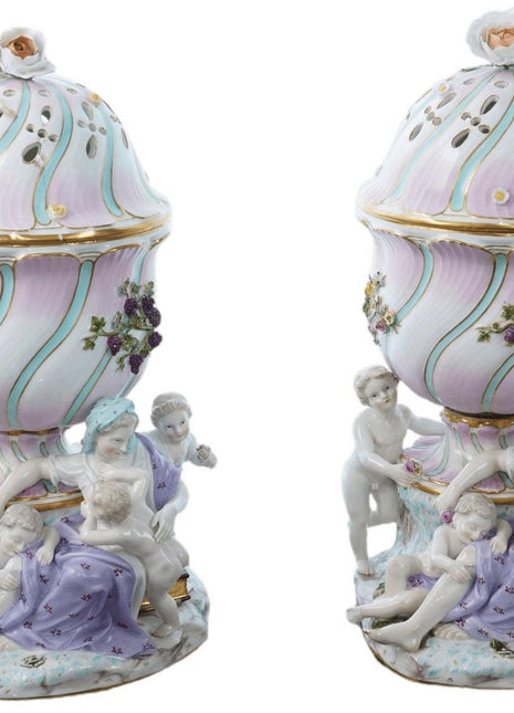 Pr Antique Meissen Potpourri vases - Estate Fresh Austin