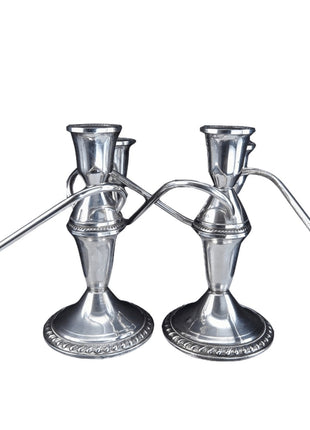 Pr Duchin Sterling Weighted Candelabras 3 lite - Estate Fresh Austin