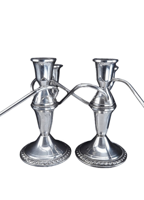 Pr Duchin Sterling Weighted Candelabras 3 lite - Estate Fresh Austin