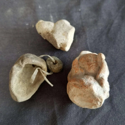 Pre Columbian Pottery Lot Effigy pendant Figural head Aztec Incan Native America - Estate Fresh Austin