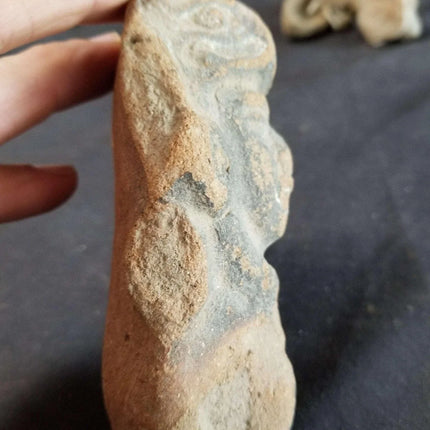 Pre Columbian Pottery Lot Effigy pendant Figural head Aztec Incan Native America - Estate Fresh Austin
