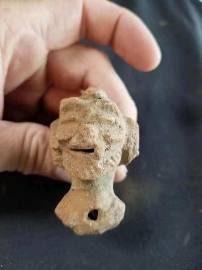 Pre Columbian Pottery Lot Effigy Pipe? Figural Pot Aztec Incan Native American - Estate Fresh Austin