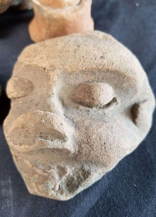 Pre Columbian Pottery Lot Effigy Pipe Figural Pot Aztec Incan Native American - Estate Fresh Austin