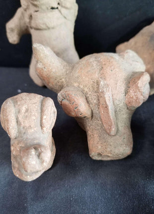 Pre Columbian Pottery Lot Whistle Effigy Figural Miniatures Beads Aztec Incan N - Estate Fresh Austin