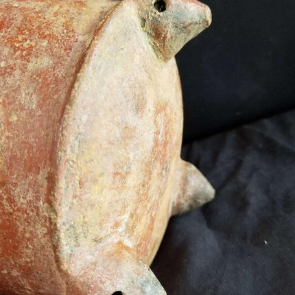 Pre Columbian Pottery Rattle Footed Polychrome 3 Legged Figural Pot Aztec Incan - Estate Fresh Austin