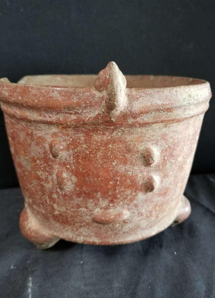 Pre Columbian Pottery Rattle Footed Polychrome 3 Legged Figural Pot Aztec Incan - Estate Fresh Austin