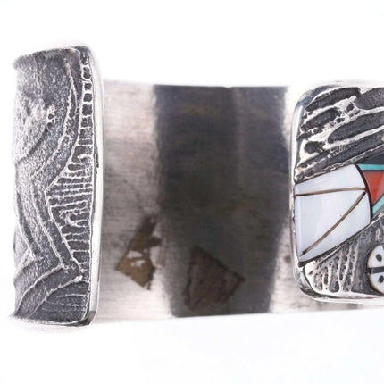 Preston Monongye Cuff Bracelet (Hopi) (1927-1987) Tufa Cast Silver - Estate Fresh Austin