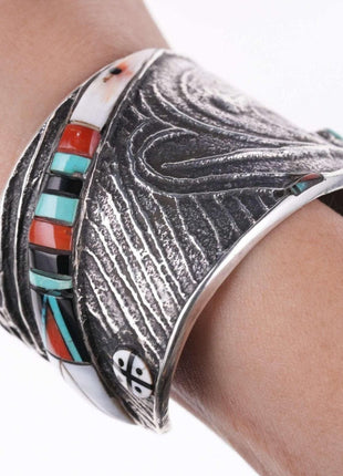 Preston Monongye Cuff Bracelet (Hopi) (1927 - 1987) Tufa Cast Silver - Estate Fresh Austin