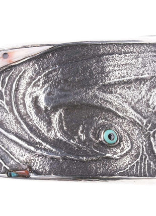 Preston Monongye Cuff Bracelet (Hopi) (1927 - 1987) Tufa Cast Silver - Estate Fresh Austin