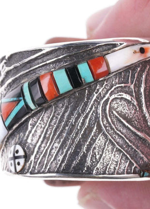 Preston Monongye Cuff Bracelet (Hopi) (1927 - 1987) Tufa Cast Silver - Estate Fresh Austin