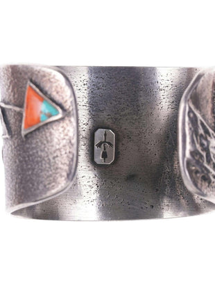 Preston Monongye (Hopi) (1927 - 1987) Tufa Cast Silver Cuff bracelet - Estate Fresh Austin