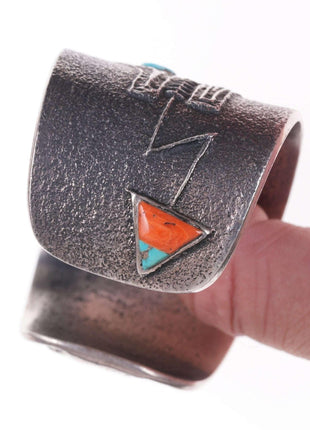 Preston Monongye (Hopi) (1927 - 1987) Tufa Cast Silver Cuff bracelet - Estate Fresh Austin