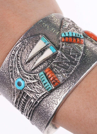 Preston Monongye (Hopi) (1927 - 1987) Tufa Cast Silver Cuff bracelet - Estate Fresh Austin