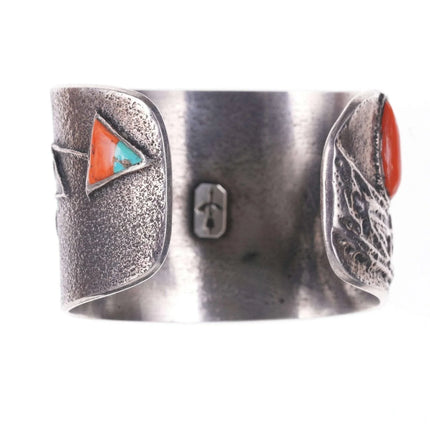 Preston Monongye (Hopi) (1927-1987) Tufa Cast Silver Cuff bracelet - Estate Fresh Austin