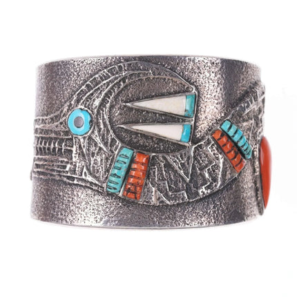 Preston Monongye (Hopi) (1927-1987) Tufa Cast Silver Cuff bracelet - Estate Fresh Austin
