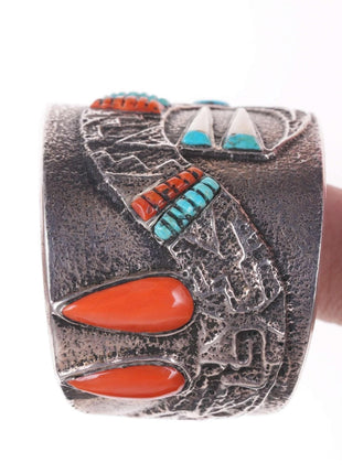 Preston Monongye (Hopi) (1927 - 1987) Tufa Cast Silver Cuff bracelet - Estate Fresh Austin