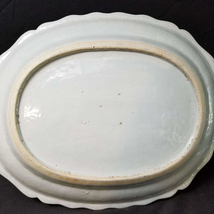 Qianlong Period Chinese Export Famille Rose Platter 17" x 13.5" 18th century - Estate Fresh Austin