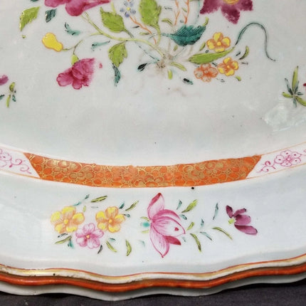Qianlong Period Chinese Export Famille Rose Platter 17" x 13.5" 18th century - Estate Fresh Austin