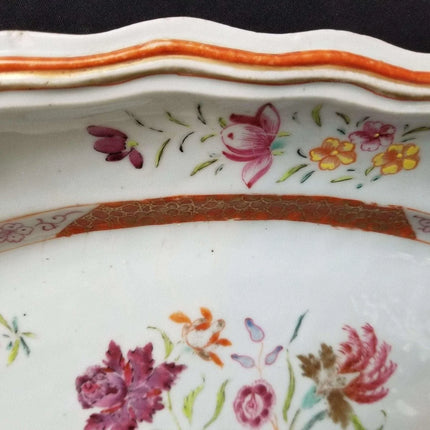 Qianlong Period Chinese Export Famille Rose Platter 17" x 13.5" 18th century - Estate Fresh Austin