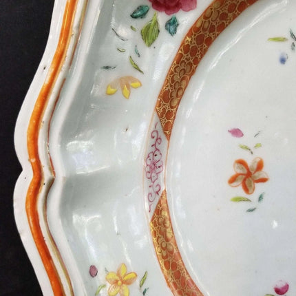 Qianlong Period Chinese Export Famille Rose Platter 17" x 13.5" 18th century - Estate Fresh Austin