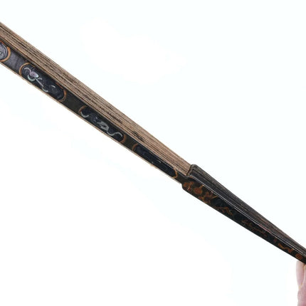 Qing Chinese Watercolor mother of pearl inlaid enamel fan - Estate Fresh Austin