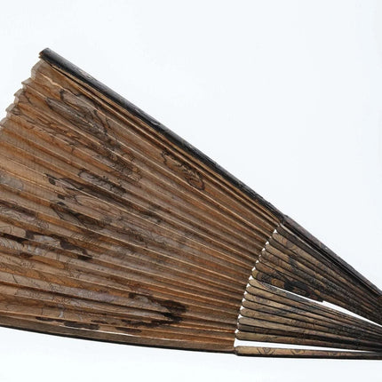 Qing Chinese Watercolor mother of pearl inlaid enamel fan - Estate Fresh Austin