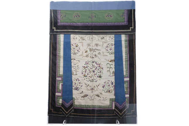 Qing Dynasty Antique Chinese Silk Embroidery Panel - Estate Fresh Austin