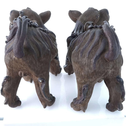 Qing Dynasty Chinese Shiwan Pottery Food Lion Figures Male and Female - Estate Fresh Austin