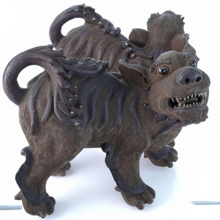 Qing Dynasty Chinese Shiwan Pottery Food Lion Figures Male and Female - Estate Fresh Austin