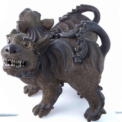 Qing Dynasty Chinese Shiwan Pottery Food Lion Figures Male and Female - Estate Fresh Austin