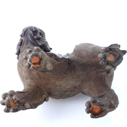 Qing Dynasty Chinese Shiwan Pottery Food Lion Figures Male and Female - Estate Fresh Austin