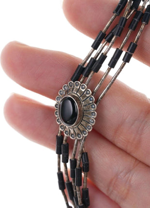 Qt Southwestern sterling onyx bracelet - Estate Fresh Austin