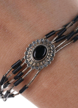 Qt Southwestern sterling onyx bracelet - Estate Fresh Austin