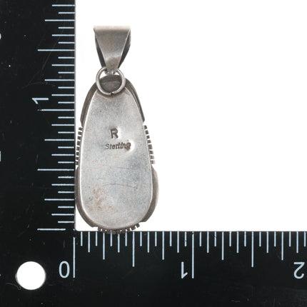 R Navajo Sterling pendant with pretty turquoise - Estate Fresh Austin