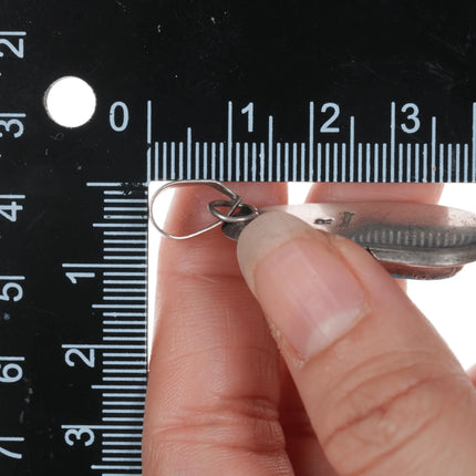 R Navajo Sterling pendant with pretty turquoise - Estate Fresh Austin