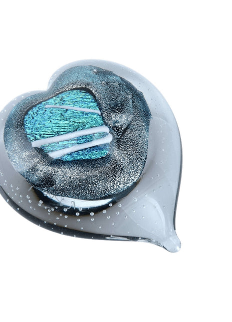 Randy Strong 1998 Studio Art Glass Heart Dichroic Paperweight - Estate Fresh Austin